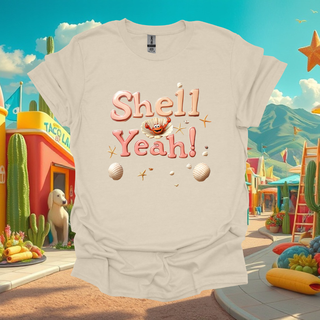 Shell Yea - Unisex Softstyle T-Shirt - "Shell Yeah!" Beach Vibes Graphic Tee