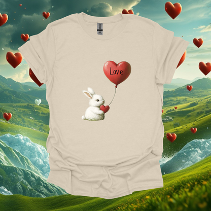 Cute Bunny Love Balloon Unisex Softstyle T-Shirt