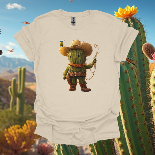 Adorable Cactus Cowboy Unisex Softstyle T-Shirt - Perfect for Festivals & Casual Wear