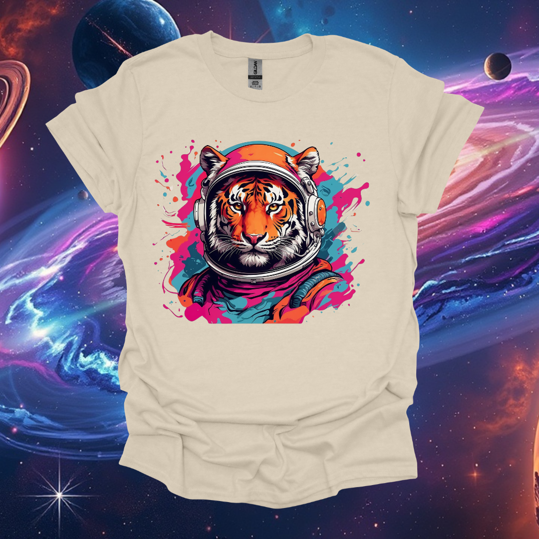 Cosmic Tiger Graphic T-Shirt | Unisex Space-Themed Apparel