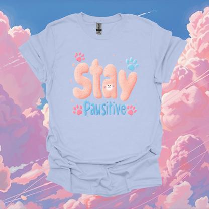 Stay Pawsitive Unisex Softstyle T-Shirt - Cute Pet Lover Tee