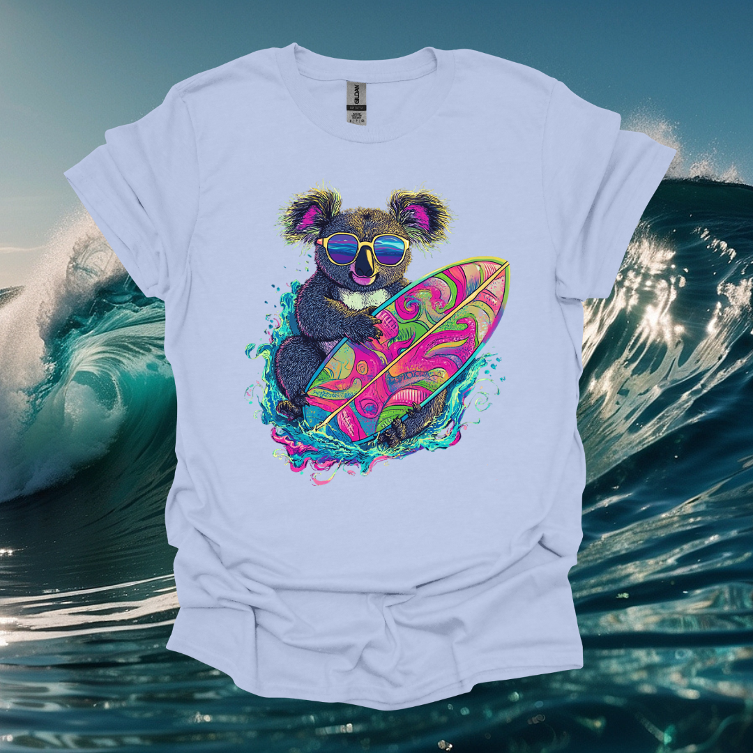 Surfing Koala Unisex Softstyle T-Shirt - Perfect for Beach Lovers