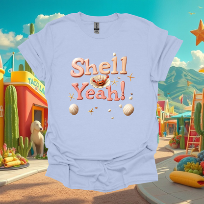 Shell Yea - Unisex Softstyle T-Shirt - "Shell Yeah!" Beach Vibes Graphic Tee