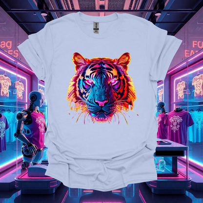 Vibrant Tiger Graphic Unisex T-Shirt - Bold Colorful Design for Animal Lovers