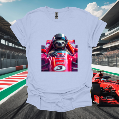 Formula 1 Sloth Racing Unisex T-Shirt – Softstyle Tee for Animal Lovers