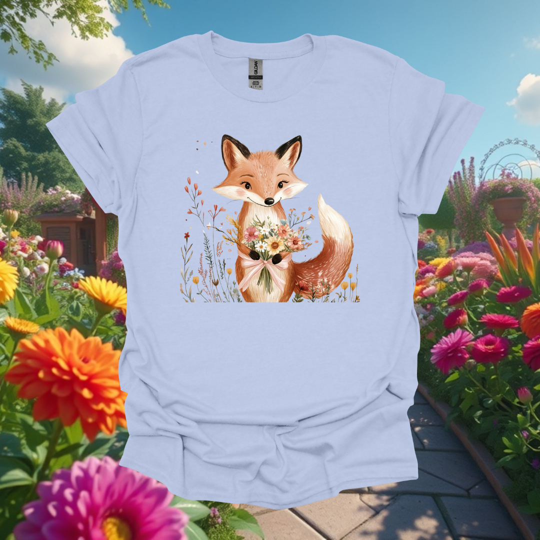 Kind Fox Floral Unisex T-Shirt - Softstyle Nature Tee