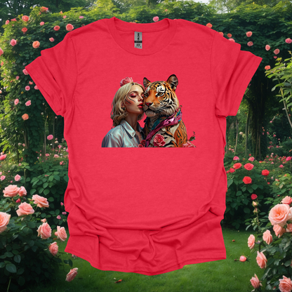 Vibrant Art Tiger & Woman Unisex Softstyle T-Shirt - Perfect for Animal Lovers and Bohemian Vibes