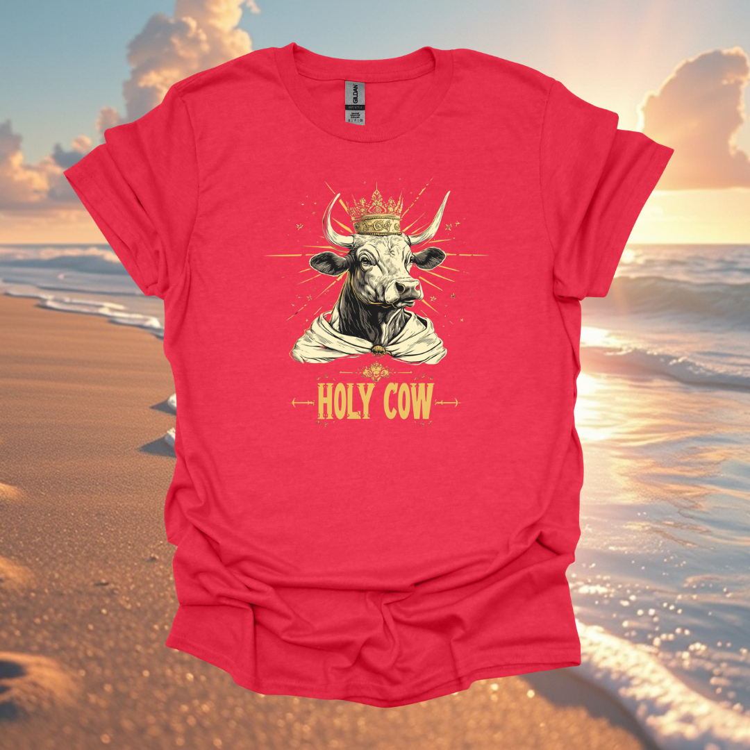 Holy Cow Unisex Softstyle T-Shirt - Fun and Quirky Graphic Tee for Animal Lovers