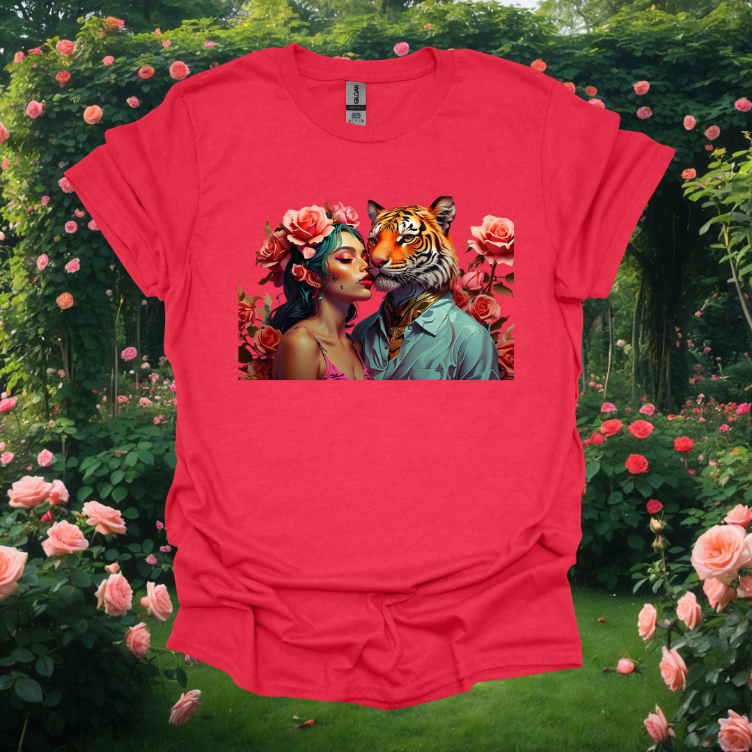 Rose Love T-Shirt - Floral & Tiger Design