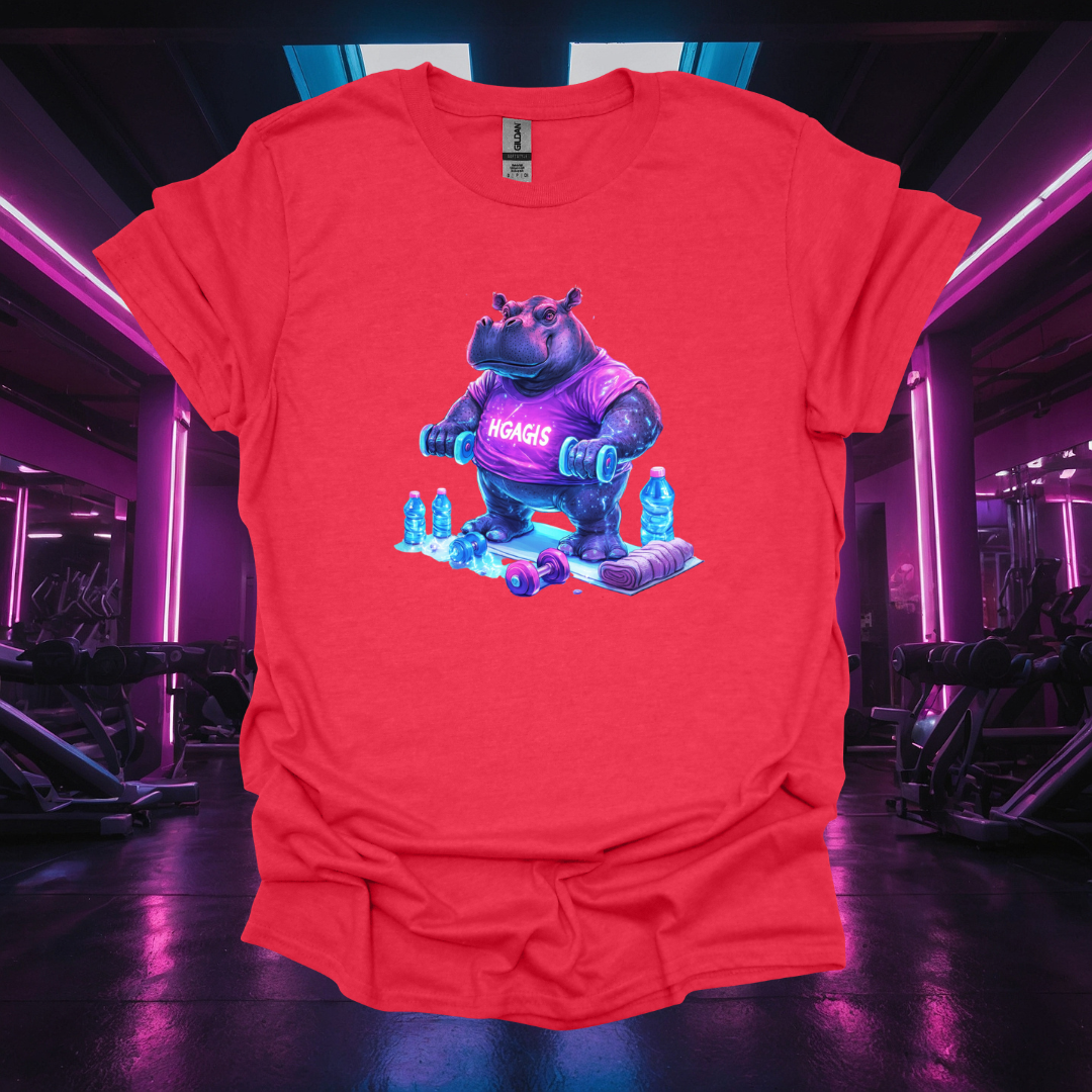 Hippo Gym Workout Unisex Softstyle T-Shirt - Fitness and Fun