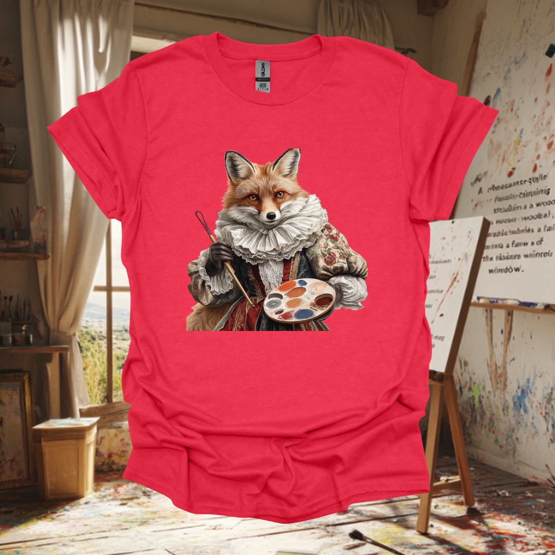 Artistic Fox Unisex Softstyle T-Shirt | Creative Animal Design for Art Lovers