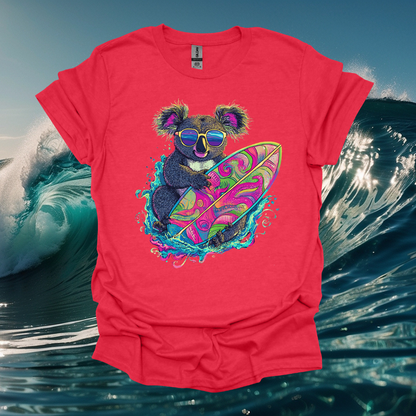 Surfing Koala Unisex Softstyle T-Shirt - Perfect for Beach Lovers