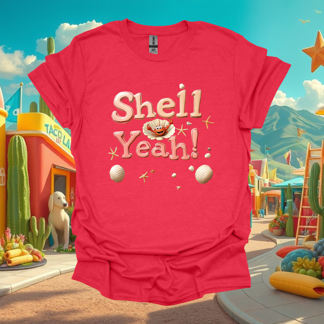 Shell Yea - Unisex Softstyle T-Shirt - "Shell Yeah!" Beach Vibes Graphic Tee