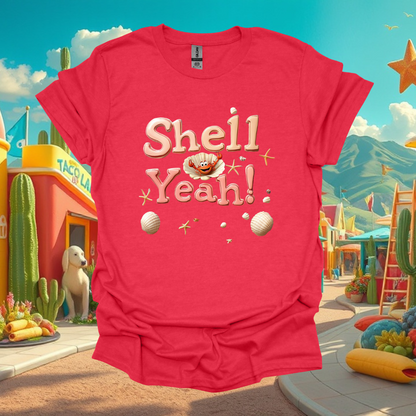 Shell Yea - Unisex Softstyle T-Shirt - "Shell Yeah!" Beach Vibes Graphic Tee