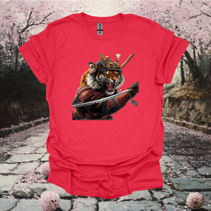 Warrior Tiger Unisex Softstyle T-Shirt - Fierce Samurai Design