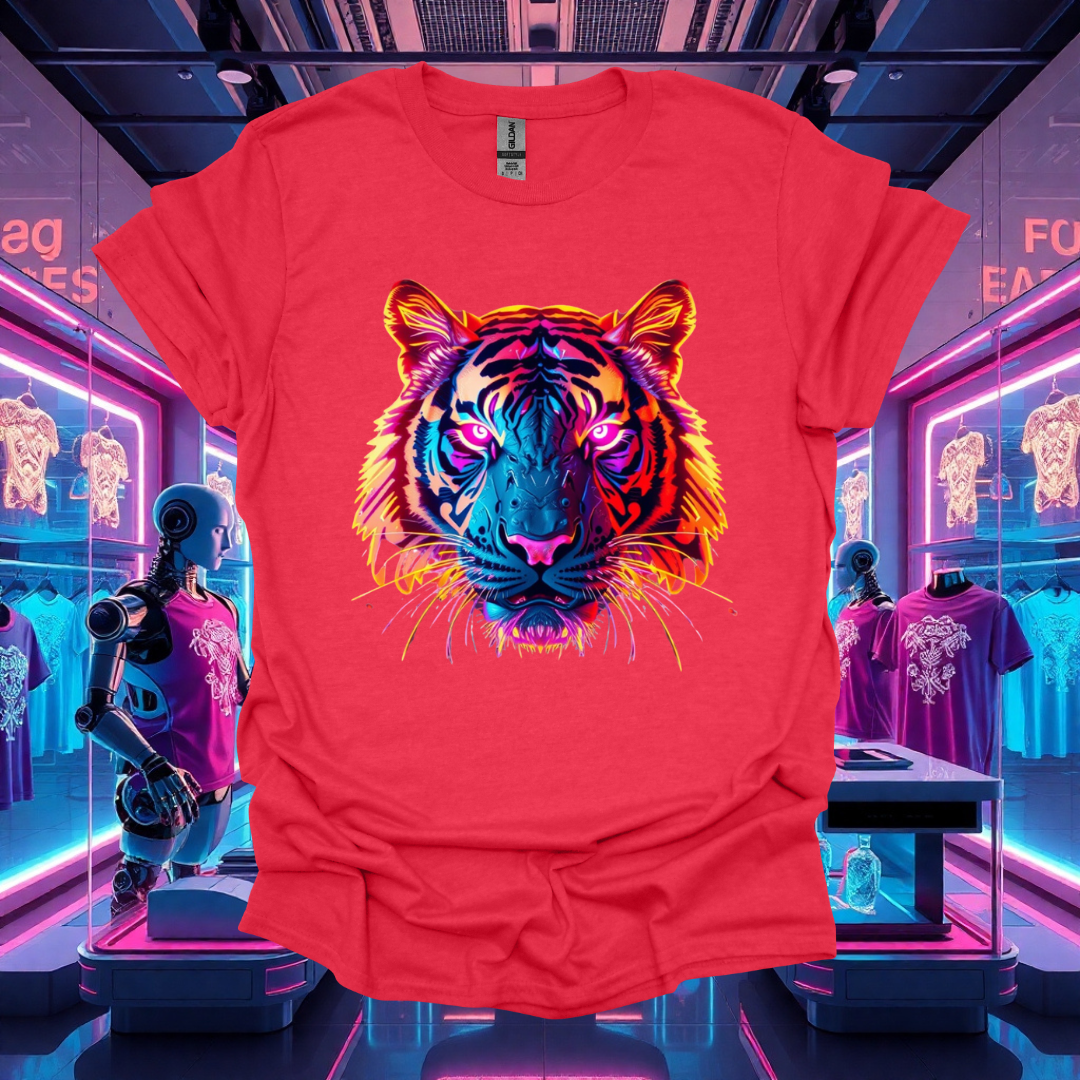 Vibrant Tiger Graphic Unisex T-Shirt - Bold Colorful Design for Animal Lovers