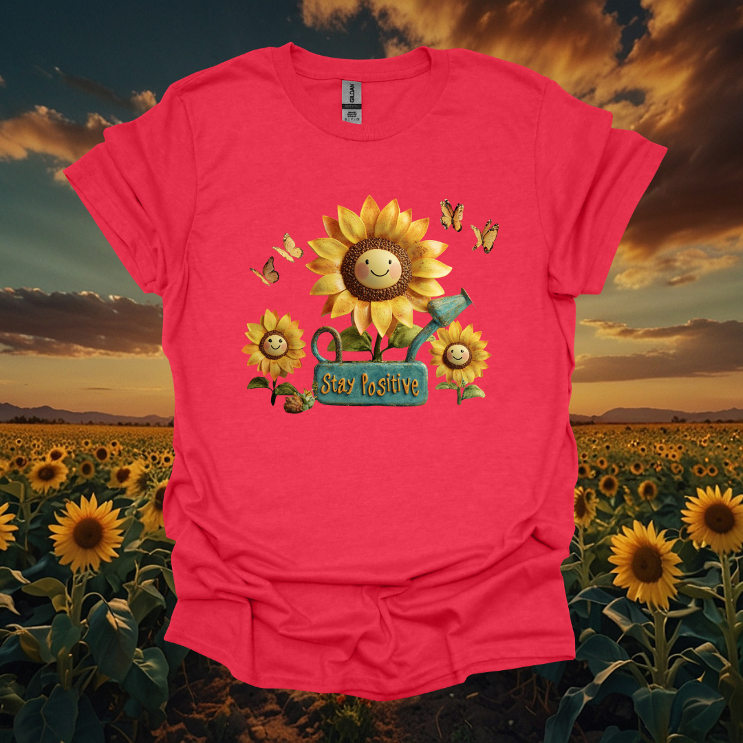 Stay Positive Sunflower Unisex Softstyle T-Shirt