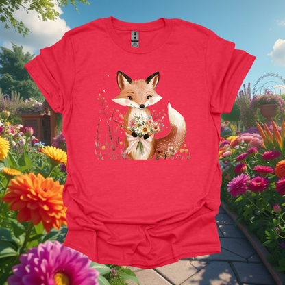 Kind Fox Floral Unisex T-Shirt - Softstyle Nature Tee