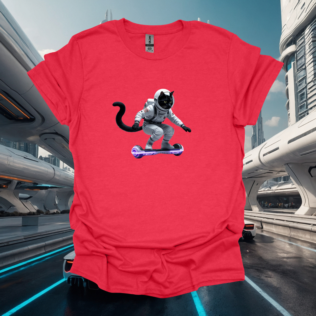 Astronaut Cat Unisex Softstyle T-Shirt - Fun Graphic Tee for Space Lovers