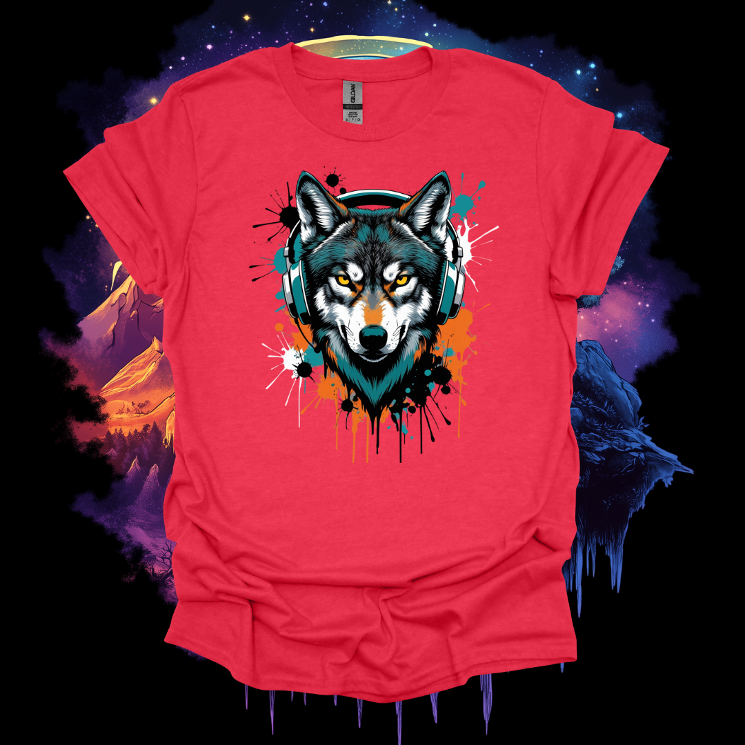 Cool Wolf Graphic T-Shirt - Unisex Softstyle Tee for Music Lovers