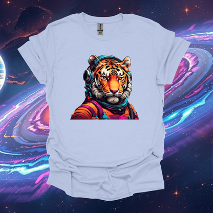 Cosmic Tiger Unisex Softstyle T-Shirt - Vibrant Astronaut Design