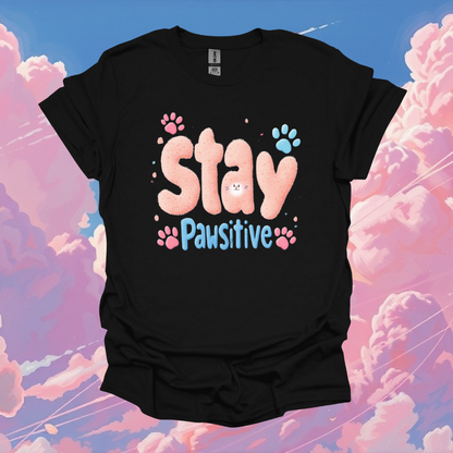 Stay Pawsitive Unisex Softstyle T-Shirt - Cute Pet Lover Tee