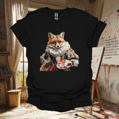 Artistic Fox Unisex Softstyle T-Shirt | Creative Animal Design for Art Lovers