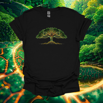 Digital Tree Unisex Softstyle T-Shirt – Nature-Inspired Design