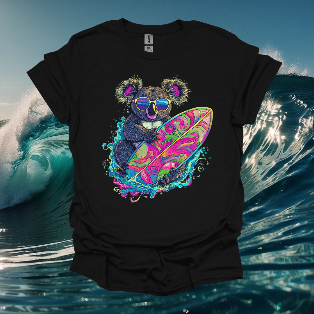 Surfing Koala Unisex Softstyle T-Shirt - Perfect for Beach Lovers