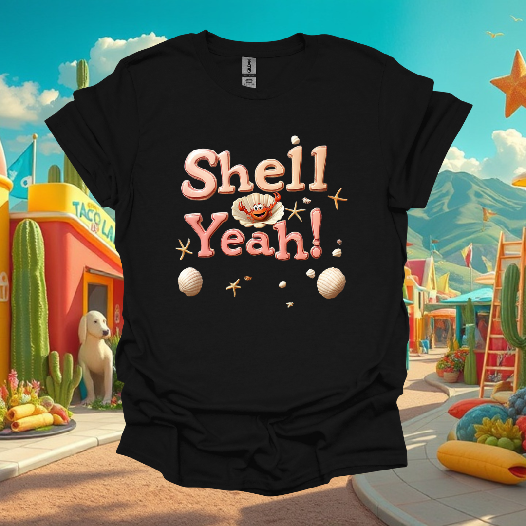 Shell Yea - Unisex Softstyle T-Shirt - "Shell Yeah!" Beach Vibes Graphic Tee