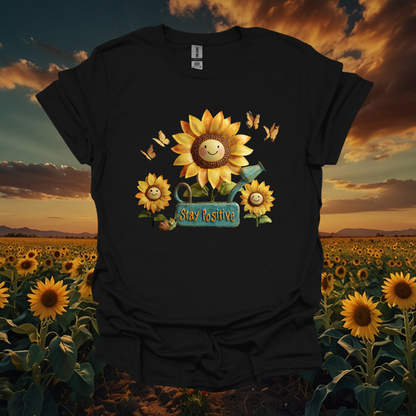 Stay Positive Sunflower Unisex Softstyle T-Shirt