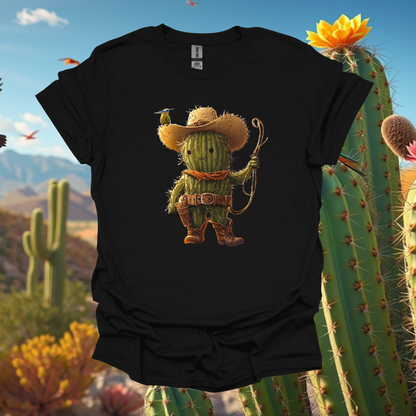 Adorable Cactus Cowboy Unisex Softstyle T-Shirt - Perfect for Festivals & Casual Wear