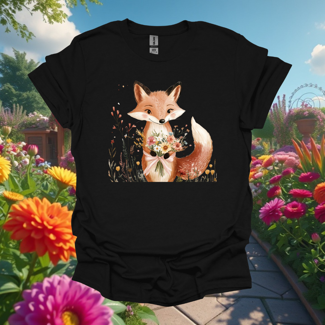 Kind Fox Floral Unisex T-Shirt - Softstyle Nature Tee