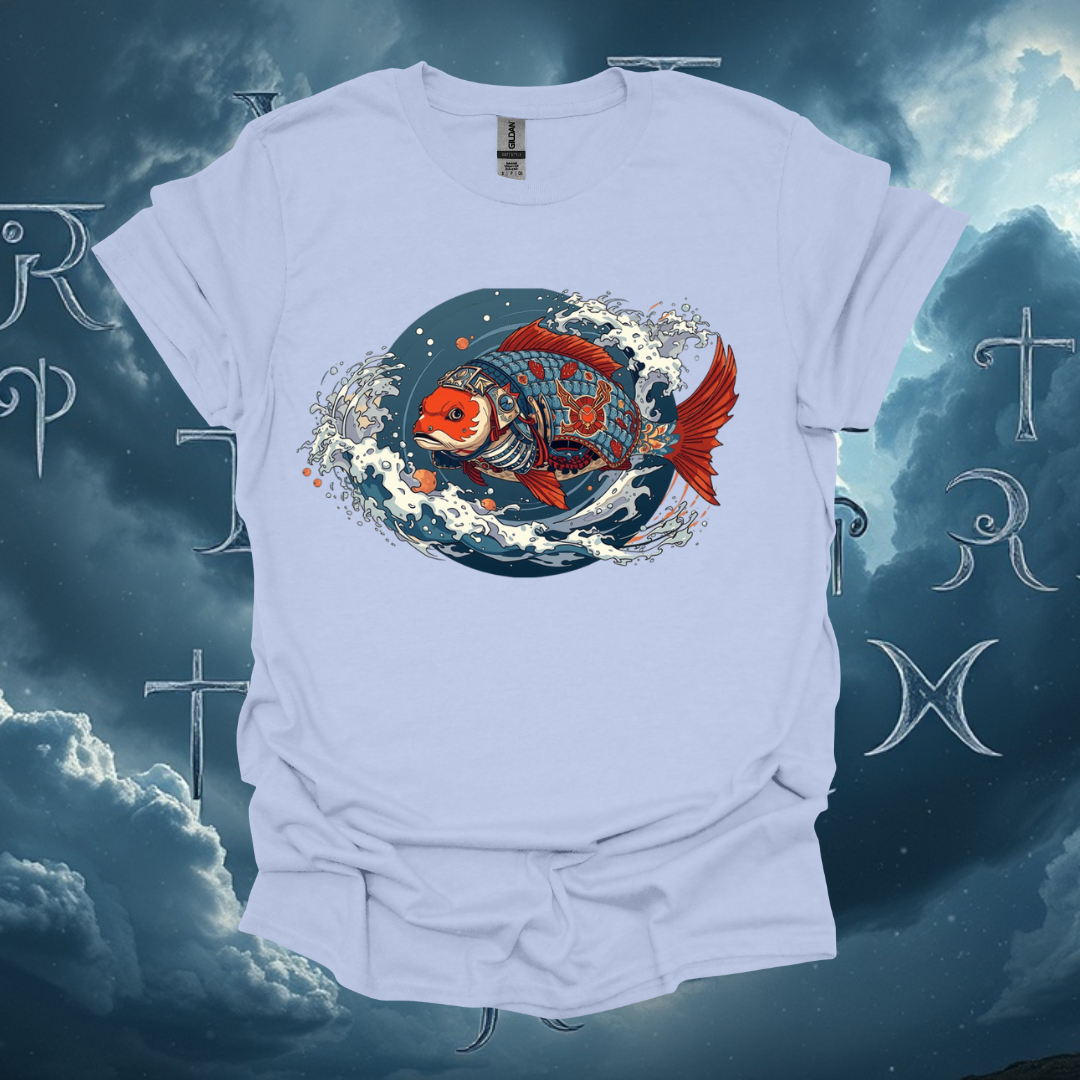 Koi Warrior Fish Graphic T-Shirt | Unisex Softstyle Tee | Casual Japanese Artwear