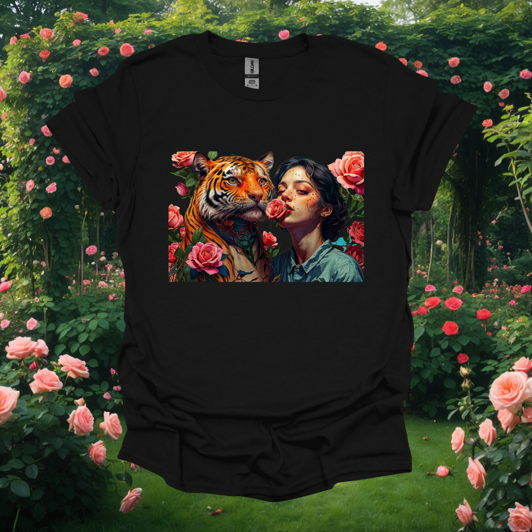 Rose Tiger Graphic Unisex Softstyle T-Shirt