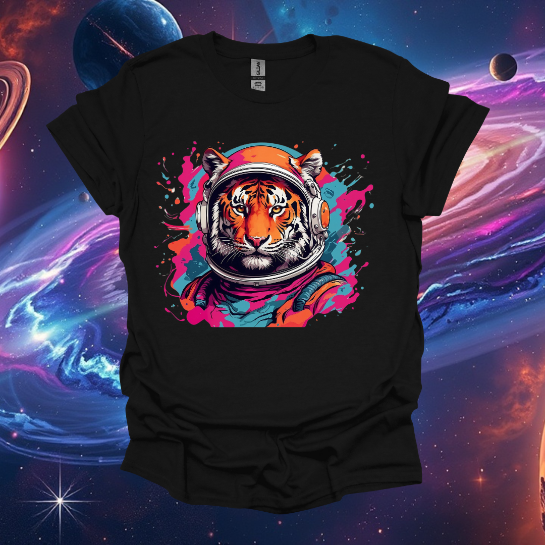 Cosmic Tiger Graphic T-Shirt | Unisex Space-Themed Apparel