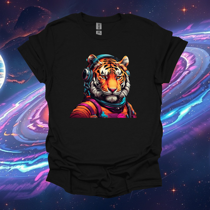 Cosmic Tiger Unisex Softstyle T-Shirt - Vibrant Astronaut Design