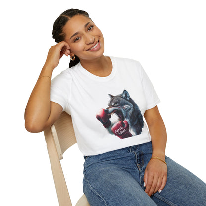 Fight Like a Beast Unisex Softstyle T-Shirt - Motivational Wolf Design